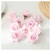 Rosa de Amazon Cabeza de Flor Pequeña DIY Haciendo Pequeños Accesorios Flores Artificiales Tela de Seda de Simulación Cabeza de Flor Accesorios de Fotografía