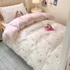 Juego de Sábanas de Algodón Puro para Dormitorio de Estudiantes Universitarios de Tres Piezas, Funda de Edredón Individual de Algodón, Juego de Cama de Dormitorio de Cuatro Piezas