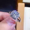 Anillo Abierto de Lujo con Diamantes Completos, Ocho Corazones y Ocho Flechas, Chapado en Pt950, Moissanita Simulada, para Mujer, Exclusivamente para Joyería de Transmisión en Vivo de Celebridades de Internet