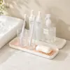 Caja de almacenamiento para lavabo de baño, plástico para el hogar, bandeja escurridora, sobremesa, lavabo, soporte para vasos de cepillos de dientes, bandeja