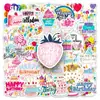 50 Pegatinas Láser Flash Película Feliz Cumpleaños Dibujos Animados de Cumpleaños Creativas Impermeables Decorativas para Bolso Pegatinas Guka
