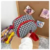 Bolsa de Ombro Xadrez Retrô para Comércio Exterior, Grande Capacidade, Multicamadas, Bolsa de Mão Simples, Bolsa Concha, Bolsa Transversal Casual da Moda Tendência