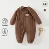 Mameluco Acolchado de Algodón para Bebés de Primavera y Otoño, Pelele de Algodón Puro Protector de Barriga, Traje Delgado de Algodón de Apertura Lateral para Primer Mes Gateo, Ropa de Casa