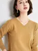 Suéter de Mujer Otoño Nuevo Estilo Cuello en V Jersey de Punto Base No de Lana Top Transfronterizo Talla Grande Suéter de Punto