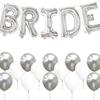 Traje de globo nupcial plateado despedida de soltero decoración de despedida de soltera globo con letras BRIDE TO BE