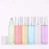 Botella de vidrio con roller de 10 ml de color para venta al por mayor, botella go ball, botella de vidrio, botella vacía, botella para aceite esencial, botella de perfume de vidrio, botella