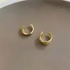 Clip para Oreja de Doble Capa Redondo de Circonita Super Brillante Lujo Ligero Moda de Gama Alta Clip para Hélice Ósea Simple Sentido del Diseño Pendiente de Nicho para Mujeres