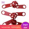 Nylon 12 vermelho plástico slider duplo slider dentro e fora pode puxar triwheel galpão zíper cabeça