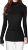 Camiseta Base de Punto de Cuello Alto para Mujer de Comercio Exterior Europeo y Americano, Suéter Pulóver Cálido, Sexy, Ajustado, a la Moda