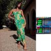 Producto Nuevo de Verano 25 Años Exportación Europea y Americana Estilo Hermana Real Tirantes Finos Espalda Bonita Vestido de Tirantes Francés Escote Bajo 23069-1