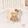 Gatinho Criativo de Óculos Acessórios de Resina Xadrez Desenho Animado Handmade Joias DIY Grampo de Cabelo Infantil Material para Sapato