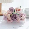 Ramo de Hortensias Rosas de 7 Picos Ramo de Flores Artificiales para Boda Ramo de Flores Falsas Decoración Simple para Mesa de Sala de Estar en Casa