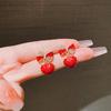 Brincos de Diamante e Pérola Estilo Retro Hong Kong para Mulheres Brincos de Laço Vermelho Amor Acessórios de Orelha da Moda Novos Venda por Atacado