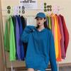 Nuevo Otoño y Primavera delgado color caramelo hermanas visten TikTok arena tallada amigas visten color sólido dormitorio fiesta suéter con capucha