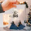 Transfronteiriço Novo Produto Cachorrinho Fofo Roupas Listradas Preto e Branco Pingente Decorativo para Retrovisor de Carro Pingente de Chaveiro Feriado