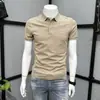 2026 Nova Polo Casual de Manga Curta Transfronteiriça Camiseta Masculina de Manga Curta Verão Tendência Marca Slim Fit Camiseta Versátil