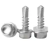 Parafusos Autoperfurantes para Telhado de Aço Inoxidável 410 com Cabeça Sextavada Externa Autoperfurantes com Ponta Perfurante 5.5M4.2M4.8M6.3
