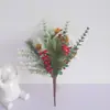 Decoración para el Hogar de Venta Caliente Transfronteriza Decoración Navideña Piezas de Plástico Frijoles Rojos Racimos Navideños
