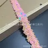 Acessórios de vestuário coloridos elásticos com lantejoulas feitos à mão para decoração de roupas de performance de palco, renda elástica