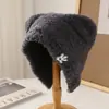 Gorro con Patrón de Palma para Mujer en Otoño e Invierno, Gorro Dulce y Lindo con Protección para los Oídos para Prevenir el Frío y Calortech, Gorro Pequeño de Lana Tejida