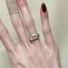 Anillo Ovalado Ancho de Plata Apilable Popular de Xiaohongshu para Mujer, Diseño Único, Anillo para Dedo Índice, Venta al por Mayor de una Pieza