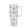 Impresión por transferencia de calor 40 oz Taza para coche Acero inoxidable 304 Pajita Taza de vacío Gran capacidad Taza de agua Conservación del frío Calentador de hielo Taza Transfronterizo