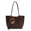 Otoño e Invierno Bolso Retro de Alta Gama para Suegra Bolso Tote de Gran Capacidad Bolso de Hombro Simple de Cuero Bolso de Mano a la Moda
