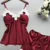 Conjunto de Pijama de Dos Piezas Popular para Mujer Transfronterizo Ins Europeo y Americano Lencería Sexy para Mujer Conjunto de Pijama de Dos Piezas para el Hogar