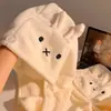 [Descuento de 5 Yuanes para Principiantes] Gorro de Secado Rápido de Conejo Miffy de Dibujos Animados para Mujer, Terciopelo Coral, Fuerte Absorción de Agua, Secado Rápido y Sin Necesidad de Quitar la Toalla