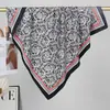 Novo Xale Multifuncional Branco Simples Cor Lisa Normcore Losango Toalha Seda Simulada Sarja Sensação Fresca Lenço Quadrado 90 Lenço de Seda