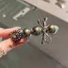 Exquisito Pasador para el Cabello con Lazo de Perlas y Pedrería Estilo Coreano, Pasador Dulce y Suave, Accesorio para el Cabello de Pinza para Flequillo Lateral
