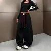 Pantalones de Chándal con Bloques de Color y Letras Cosidas para Mujer Otoño Invierno 2026 Nuevos Cintura Elástica Pierna Recta Pantalones Deportivos Holgados Versátiles Pantalones Casuales