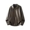 Chaqueta de Piel Sintética Nueva 2026 para Hombre, Estilo Vintage Casual, Chaqueta Abrigo de Piel con Cuello Solapa y Cremallera para Pareja
