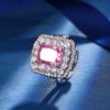Otoño e invierno Nueva joyería Zhuang Sheng diamante de alto carbono Flor de hielo corte cobre incrustado diamante rosa cubo azúcar traje femenino piedra principal 8*10