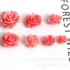Flor de camelia de resina perforada de 6-15 mm flor de rosa agujero lateral funda de teléfono DIY hebilla de zapato accesorio para el cabello piezas pequeñas