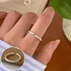 Anéis Finos Camadas Círculo Quadrado Minimalistas para Mulheres, Trançados Moda Personalidade Design Criativo Anel Aberto para Dedo Indicador