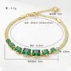 Pulseira Cobra Estilo Europeu e Americano com Diamante Verde, Zircônia Verde, Pedra Olho de Gato Verde, Personalizada Não Desbota para Mulheres, Design de Nicho de Luxo de Alta Qualidade