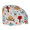 Gorro quirúrgico con hebilla ajustable y estampado para hombres y mujeres, ideal para salón de belleza dental, médico y enfermera, gorro de trabajo de algodón puro.