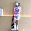 Traje Deportivo de Verano para Niña con Combinación de Colores de Dibujos Animados 2024 Nuevo Camiseta Casual para Niño/Niña Pantalón Cinco Puntos Conjunto de Dos Piezas