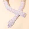 Guantes Largos de Encaje para Mujer, Elegantes y Sexy, Delgados, Transpirables, Mangas de Protección Solar para Novias y Vestidos de Boda