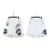 Hellstar Transfronteiriço Marca Tendência Europeia e Americana Verão Casual Esportivo Unissex Shorts Lavados Calças de Cinco Pontos