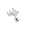 Uña de Labio de Acero Inoxidable Microincrustada Circonita Ojo de Caballo Circonita Uña de Hélice Exterior 1.2 Gruesa Decoración de Labio en Espiral Nueva Venta al por Mayor Perforación