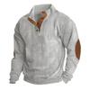 2026 Nova Jaqueta Casual Retro Masculina de Veludo Cotele de Cor Sólida com Meio Abertura e Manga Longa