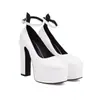 43 Hebilla Nueva Comercio Exterior Zapatos Mary Jane Británicos Zapatos de Punta Redonda Moda Tacón Grueso Zapatos de Salón Zapatos de Salón 40 Plataforma de Agua Blancos Mujer