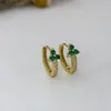 Pendientes de plata de ley 925 de lujo ligero europeo y americano, geométricos, de personalidad, con turquesa azul y cierres de diamante para mujer
