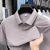 Estilo nuevo de verano para hombres de mediana edad, polo casual de moda, color liso, manga corta, jersey