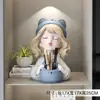 Portalápices niña almacenamiento de llaves adorno decoración del hogar entrada mueble de TV mueble de vino dormitorio escritorio caja de maquillaje