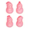 Serie Navideña Moldes para Galletas Pingüino Navideño Dibujos Animados 3D Moldes para Galletas Arcilla DIY Galletas Impresión Artificial