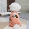 Ropa para perro mascota con correa, nuevo atuendo cálido de dibujos animados lindo para otoño e invierno para Teddy, chaqueta de forro polar de cuatro patas de chef perro 26