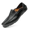 Sapatos Masculinos para Primavera e Verão Tamanho Grande 45 Couro Respirável Slip-On Mocassins 47 Perfurados Vazados Tamanho Pequeno 37 Sapatos de Couro Modernos